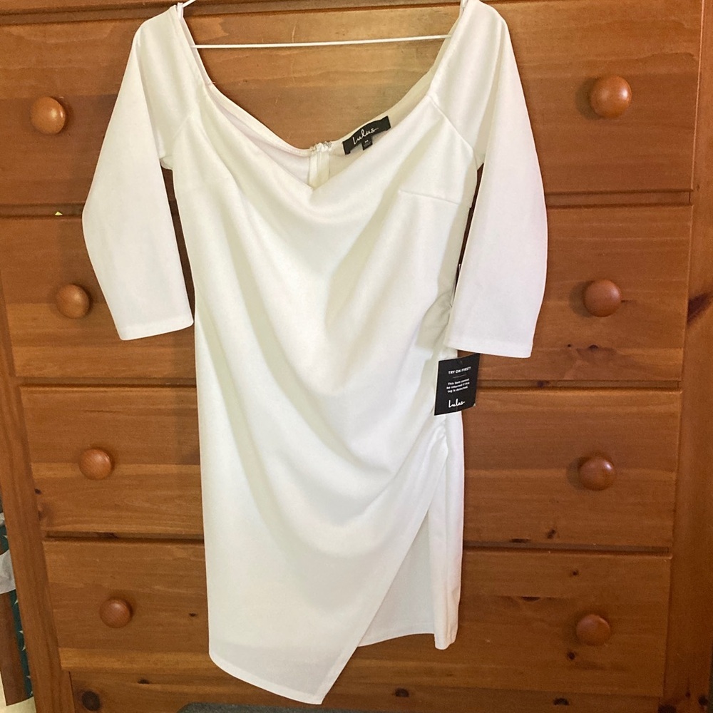 Lulu's White Off-Shoulder Mini Dress